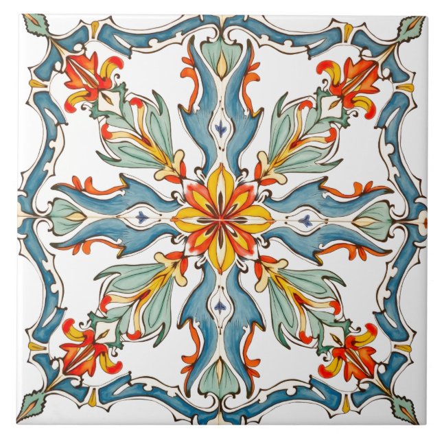 Colorful,Mediterranean,mosaic, Ceramic Tile (Front)