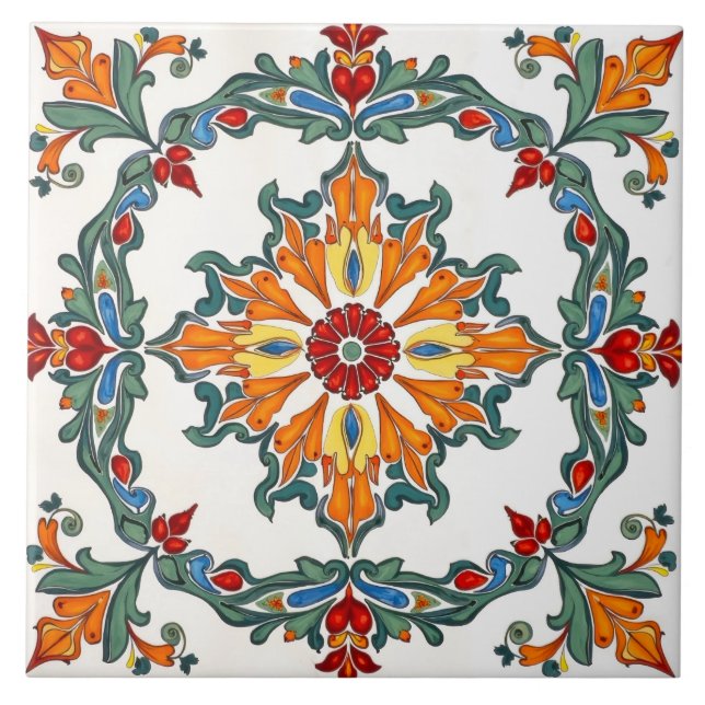 Colorful,Mediterranean,mosaic, Ceramic Tile (Front)