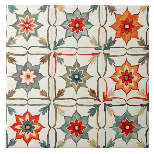 Colorful,Mediterranean,mosaic, Ceramic Tile (Front)