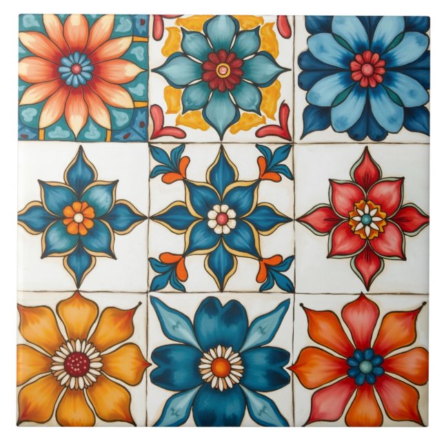 Colorful,Mediterranean ,mosaic, Ceramic Tile (Front)
