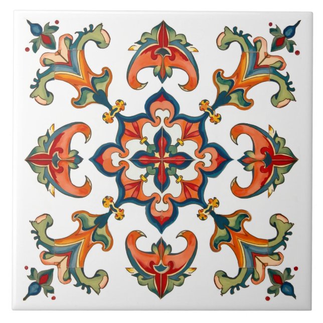 Colorful,Mediterranean,mosaic, Ceramic Tile (Front)