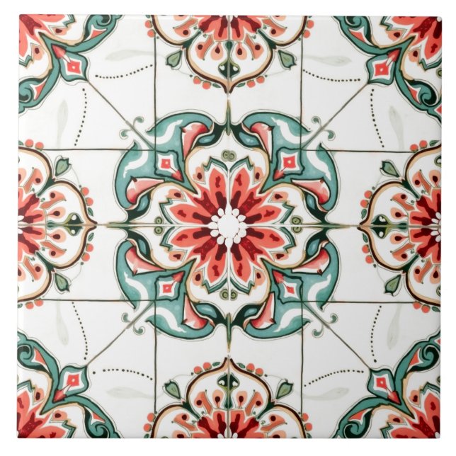 Colorful,Mediterranean ,mosaic, Ceramic Tile (Front)