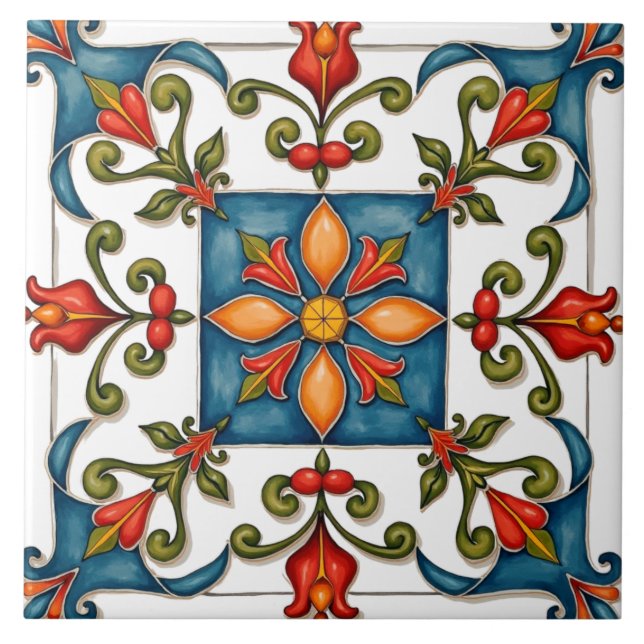 Colorful,Mediterranean,mosaic, Ceramic Tile (Front)