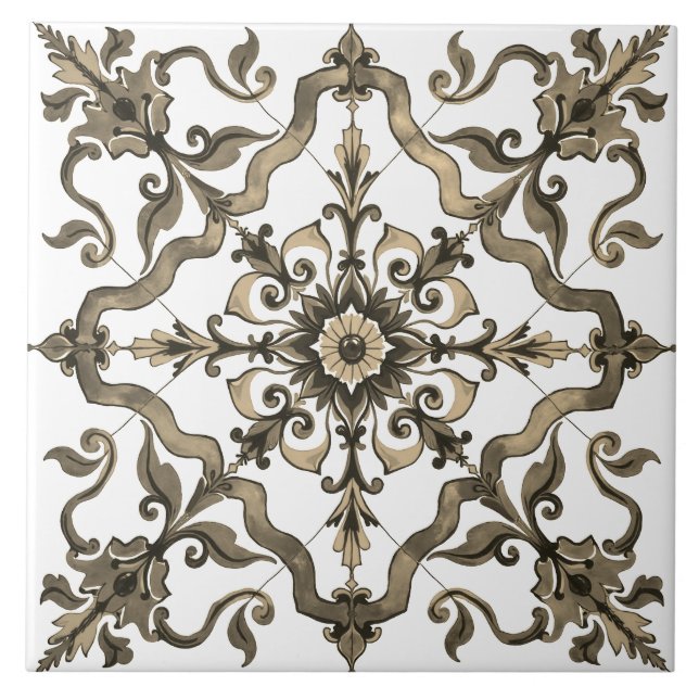 Colorful,Mediterranean,mosaic,,neutral,green  Ceramic Tile (Front)