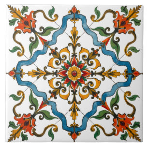 Colorful,Mediterranean,mosaic,red,green ,blue, Ceramic Tile