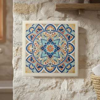 Colorful Mediterranean Pattern Pat#1 ID1195 Ceramic Tile