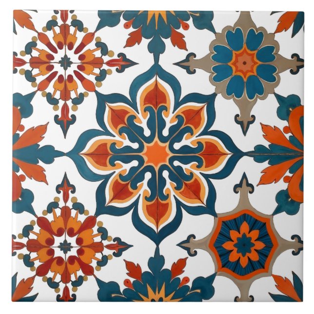 Colorful,Mediterranean,Scandinavian,mosaic, Ceramic Tile (Front)