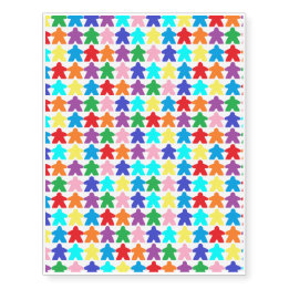 Colorful Meeples Temporary Tattoos