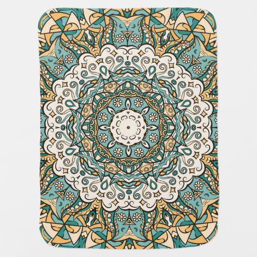 Colorful Mehndi Tile Seamless Tracery Baby Blanket