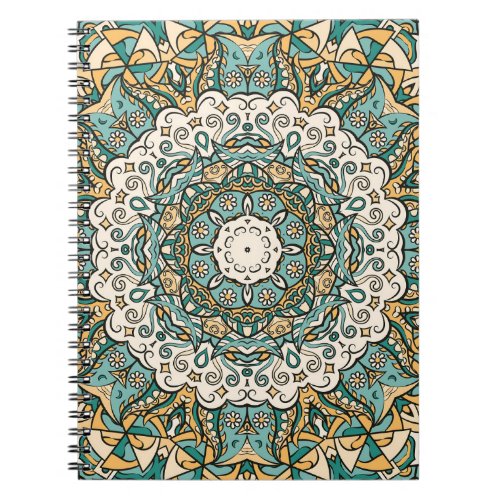 Colorful Mehndi Tile Seamless Tracery Notebook