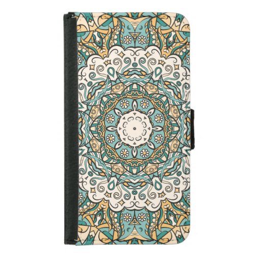 Colorful Mehndi Tile Seamless Tracery Samsung Galaxy S5 Wallet Case