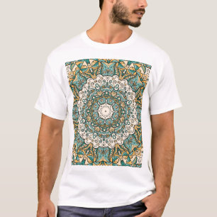 Colorful Mehndi Tile Seamless Tracery T-Shirt