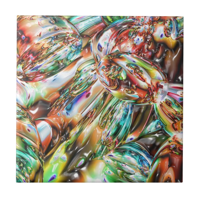 Colorful Melted Glass Tile (Front)