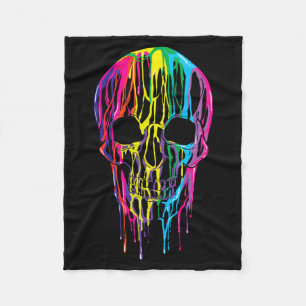 Colorful Melting Skull Halloween Boys Rainbow Fleece Blanket