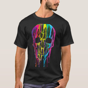 Colorful Melting Skull Halloween Boys Rainbow T-Shirt