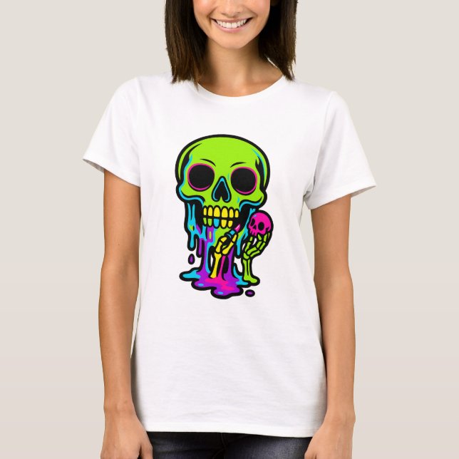 Colorful Melting Skull T-Shirt (Front)