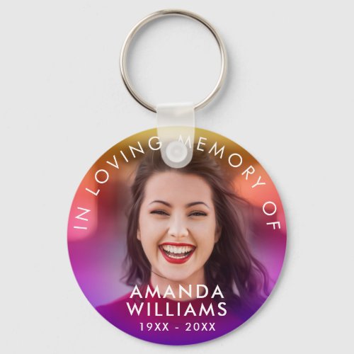 Colorful Memorial Keepsakes in Loving Memory Keychain