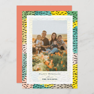 Colorful Memphis Christmas Holiday Photo Card
