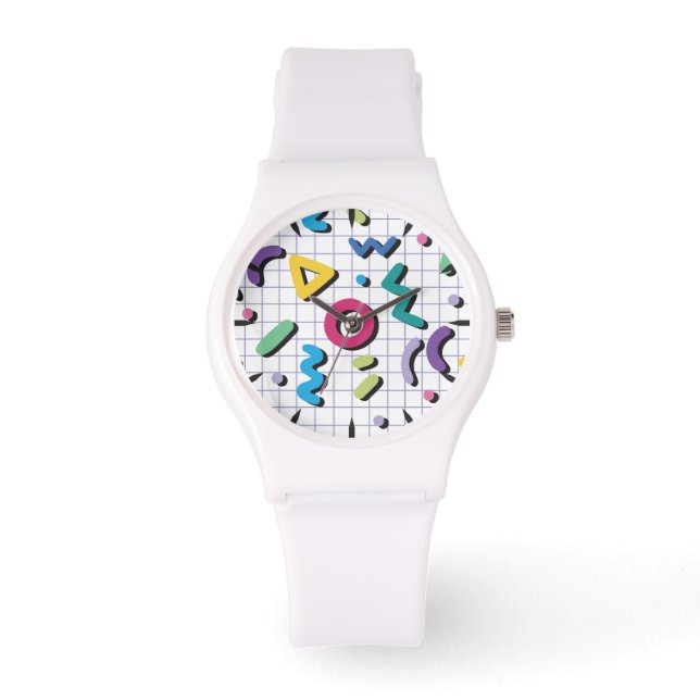 Colorful Memphis Pattern Watch (Front)
