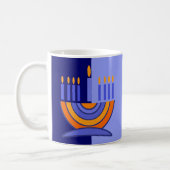 Colorful Menorah Hanukkah Gift Coffee Mug (Left)