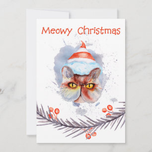 Colorful Meowy Christmas Holiday Card