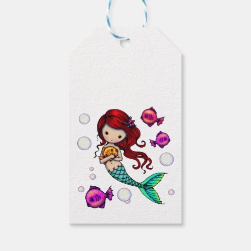 Colorful Mermaid and Fish Thank You Gift Tags