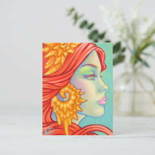 Colorful Mermaid Art Postcard