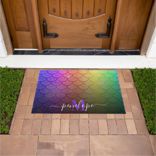 Colorful Mermaid Doormat