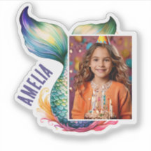 Colorful Mermaid Girl Name Photo
