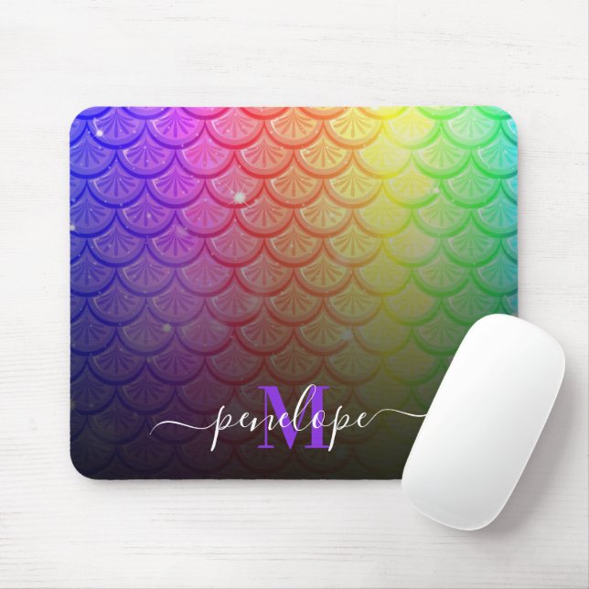 Colorful Mermaid Mouse Pad (With Mouse)