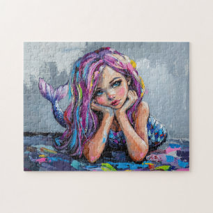Colorful Mermaid Oil Painting Jigsaw Puzzle