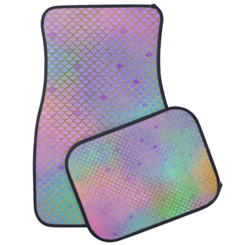 Colorful Mermaid Scale Car Floor Mat