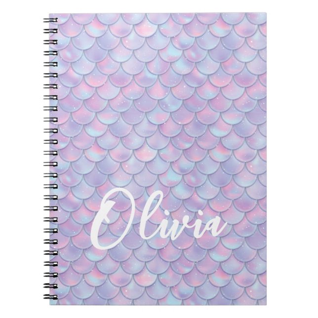 Colorful Mermaid Scale Name Notebook (Front)