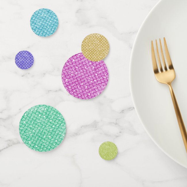 Colorful Mermaid Scales Design Table Confetti