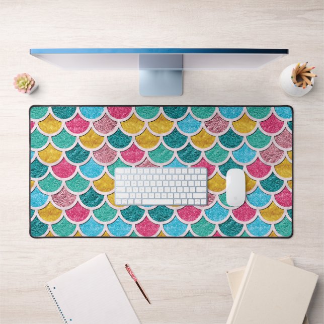 Colorful Mermaid Scales Desk Mat (Office 1)
