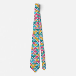 Colorful Mermaid Scales Neck Tie