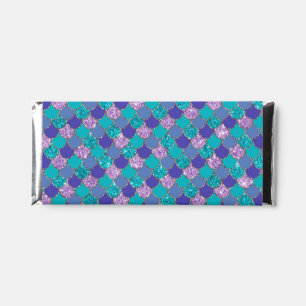 Colorful mermaid scales pattern hershey bar favors