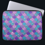 Colorful mermaid scales pattern laptop sleeve<br><div class="desc">Colorful glittery mermaid scales geometric pattern.</div>