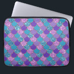 Colorful mermaid scales pattern laptop sleeve<br><div class="desc">Colorful glittery mermaid scales geometric pattern.</div>
