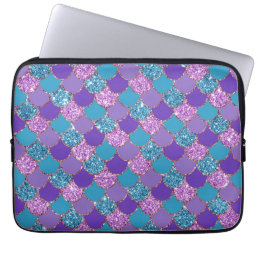 Colorful mermaid scales pattern laptop sleeve