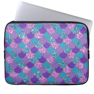 Colorful mermaid scales pattern laptop sleeve