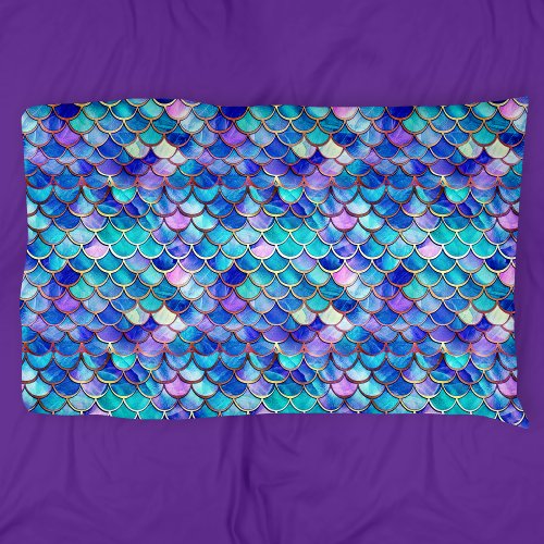 Colorful Mermaid Scales Pattern Little Girls Pillow Case