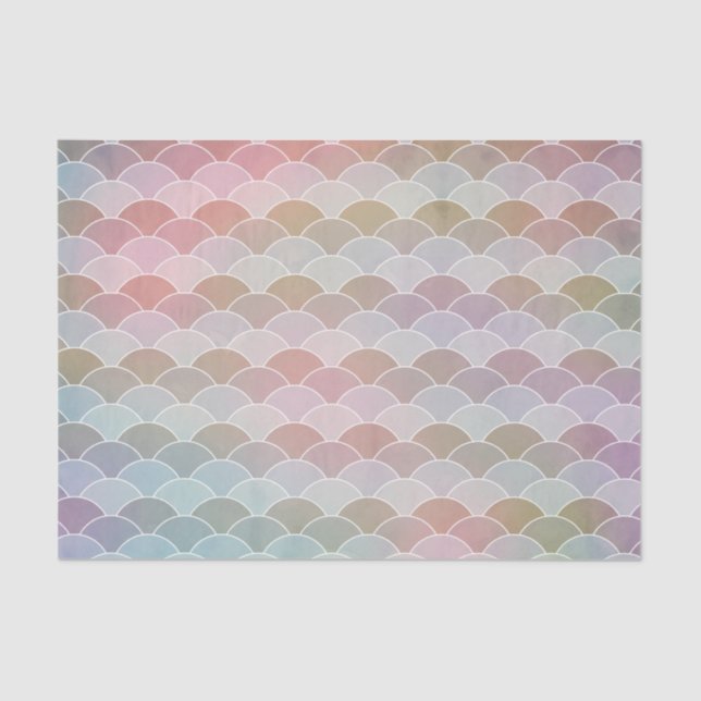 Colorful Mermaid Scales Tissue Paper (Front)