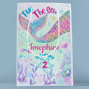 Colorful Mermaid second birthday Medium Gift Bag