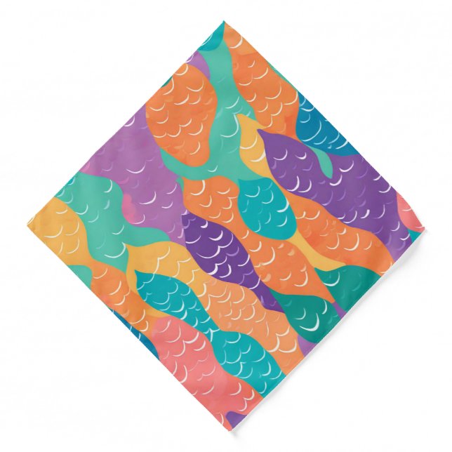 Colorful mermaid skin pattern bandana (Front)