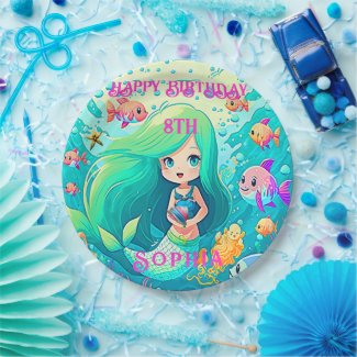 Colorful Mermaid Themed Happy Birthday Party