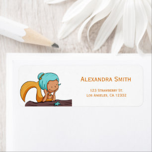 Colorful Mermaid Thinking Return Address Label