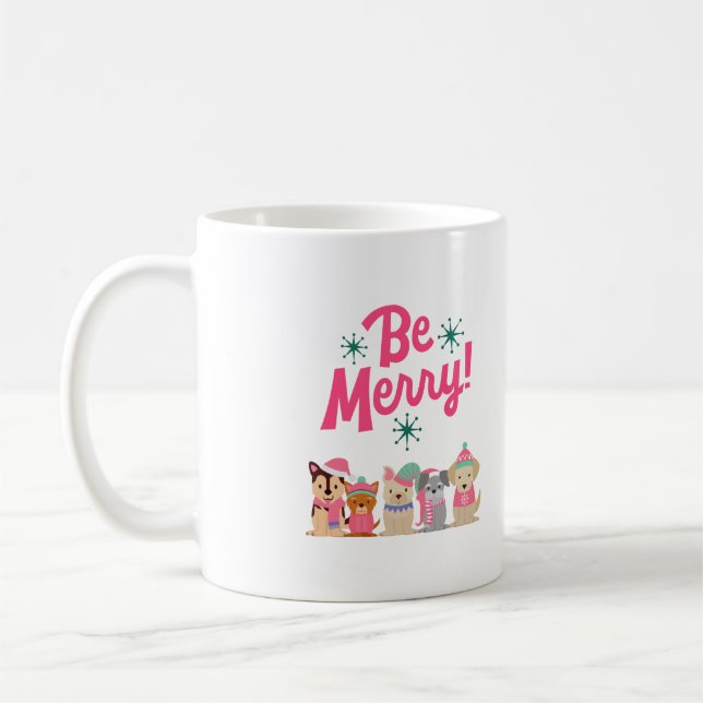 Colorful Merry and Bright Christmas 2023 Family    Coffee Mug (Left)