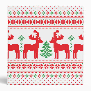 Colorful Merry and Bright Christmas Family Gifts 3 Ring Binder