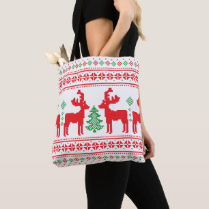 Colorful Merry and Bright Christmas Family Gifts Tote Bag